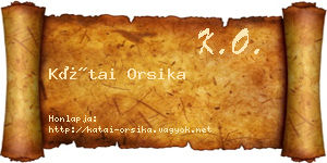 Kátai Orsika névjegykártya